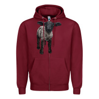 Burgundy suffolk baby sheep Zipper Hoodie - LillyAllenDesigns