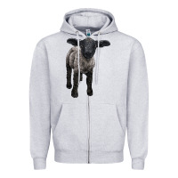 Heather Grey suffolk baby sheep Zipper Hoodie - LillyAllenDesigns