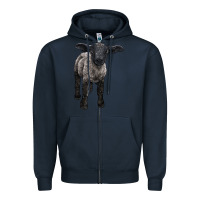 Navy suffolk baby sheep Zipper Hoodie - LillyAllenDesigns