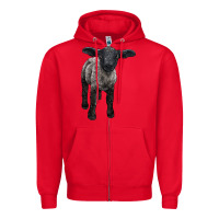 Red suffolk baby sheep Zipper Hoodie - LillyAllenDesigns