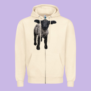 Suffolk Baby Sheep Zipper Hoodie Designed By Lillyallendesigns