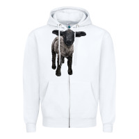 White suffolk baby sheep Zipper Hoodie - LillyAllenDesigns