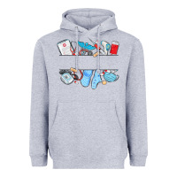 Heather Grey custom name nurse Heavyweight Hoodie - MaliasSmallBusiness
