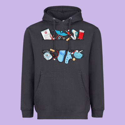 Custom Name Nurse Heavyweight Hoodie Designed By Maliassmallbusiness