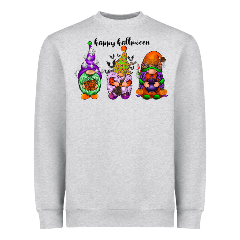 Happy Halloween Gnomes Black Heavyweight Sweatshirt by RacoonDesign | Teevron