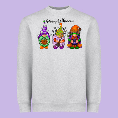 Happy Halloween Gnomes Black Heavyweight Sweatshirt Designed By Racoondesign