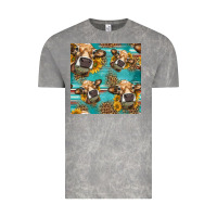 Cloud Rock western sunflowers cow seamless pattern Vintage Tee - HRA Design Shop