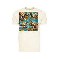Vintage Arctic western sunflowers cow seamless pattern Vintage Tee - HRA Design Shop