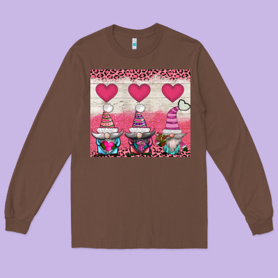 V.d 3 Gnomes And Hearts Long Sleeve Tee Designed By Adodesignshop