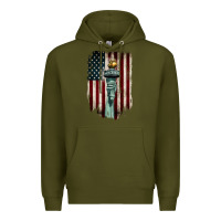 Army Green statue of liberty torch Premium Hoodie - BarkalooDesign