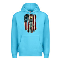 Ocean Blue statue of liberty torch Premium Hoodie - BarkalooDesign
