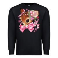 Black reindeer head christmas Premium Sweatshirt - MaliasSmallBusiness