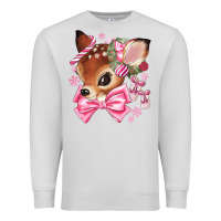 Dove Grey reindeer head christmas Premium Sweatshirt - MaliasSmallBusiness