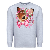 Heather Grey reindeer head christmas Premium Sweatshirt - MaliasSmallBusiness