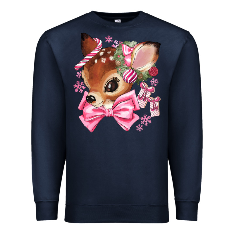 Reindeer Head Christmas Premium Sweatshirt by MaliasSmallBusiness | Teevron