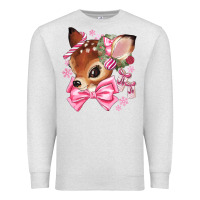 Oatmeal Heather reindeer head christmas Premium Sweatshirt - MaliasSmallBusiness