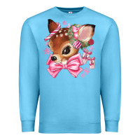 Ocean Blue reindeer head christmas Premium Sweatshirt - MaliasSmallBusiness