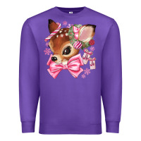 Purple reindeer head christmas Premium Sweatshirt - MaliasSmallBusiness