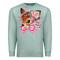 Seafoam reindeer head christmas Premium Sweatshirt - MaliasSmallBusiness