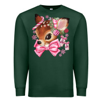 Sports Green reindeer head christmas Premium Sweatshirt - MaliasSmallBusiness