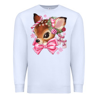 White reindeer head christmas Premium Sweatshirt - MaliasSmallBusiness