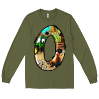 Army Green farm life alphabet numbers 0 Long Sleeve Tee - BundleAndBundleShop