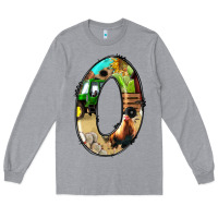 Heather Grey farm life alphabet numbers 0 Long Sleeve Tee - BundleAndBundleShop