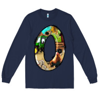 Navy farm life alphabet numbers 0 Long Sleeve Tee - BundleAndBundleShop