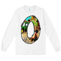 White farm life alphabet numbers 0 Long Sleeve Tee - BundleAndBundleShop