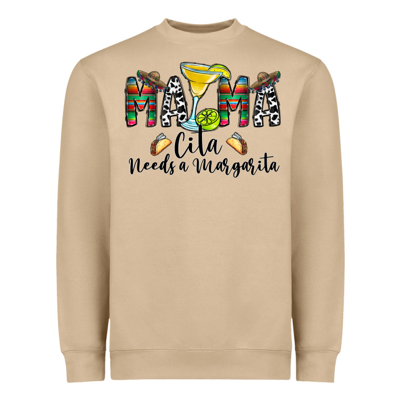 Mama Cita Needs A Margarita Heavyweight Sweatshirt by CowhideDigitalArt | Teevron