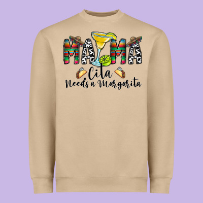 Mama Cita Needs A Margarita Heavyweight Sweatshirt Designed By Cowhidedigitalart