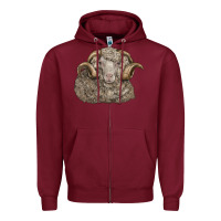 Burgundy merino wool sheep head Zipper Hoodie - LillyAllenDesigns