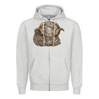 Dove Grey merino wool sheep head Zipper Hoodie - LillyAllenDesigns