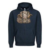 Navy merino wool sheep head Zipper Hoodie - LillyAllenDesigns