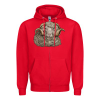 Red merino wool sheep head Zipper Hoodie - LillyAllenDesigns