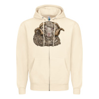 Sandshell merino wool sheep head Zipper Hoodie - LillyAllenDesigns