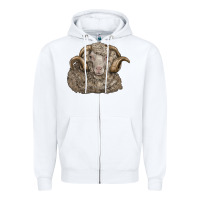 White merino wool sheep head Zipper Hoodie - LillyAllenDesigns