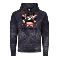 Cloud Black baseball life messy bun Vintage Hoodie - Zillion Design Studio