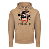 Vintage Coffee baseball life messy bun Vintage Hoodie - Zillion Design Studio