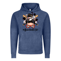 Vintage Denim baseball life messy bun Vintage Hoodie - Zillion Design Studio