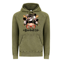 Vintage Olive baseball life messy bun Vintage Hoodie - Zillion Design Studio