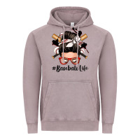 Vintage Zinc baseball life messy bun Vintage Hoodie - Zillion Design Studio