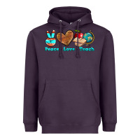 Plum peace love teach Heavyweight Hoodie - NancyCooperArtShop