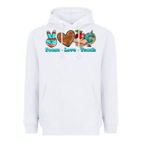 White peace love teach Heavyweight Hoodie - NancyCooperArtShop