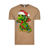 Vintage Coffee Christmas Cute Dragon Vintage Tee - FaDigitalArtStudio