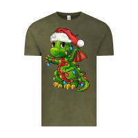 Vintage Olive Christmas Cute Dragon Vintage Tee - FaDigitalArtStudio