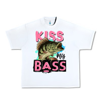 White kiss my bass Urban Heavy Tee - JahusDesignShop