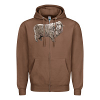 Chestnut rambouillet sheep Zipper Hoodie - LillyAllenDesigns
