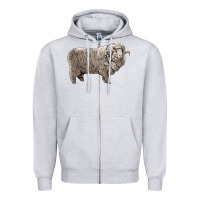 Heather Grey rambouillet sheep Zipper Hoodie - LillyAllenDesigns