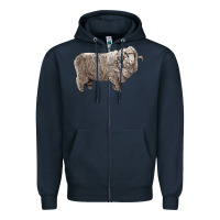 Navy rambouillet sheep Zipper Hoodie - LillyAllenDesigns